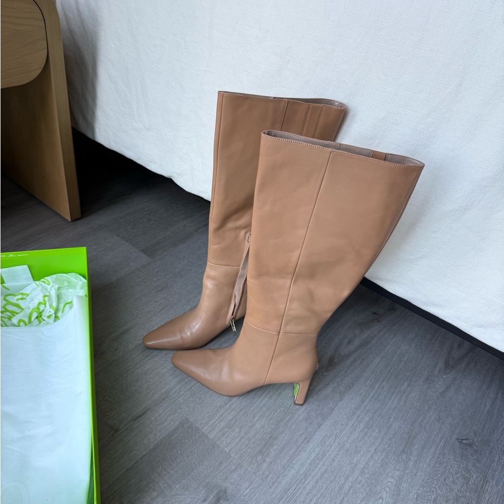 Sam Edelman Sylvia Boot Tan leather Knee High Wide Calf